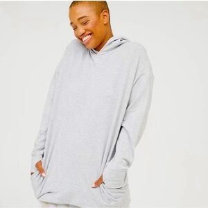 OFFLINE by Aerie Heather Gray Sweatshirt with pockets and thumb holes Medium